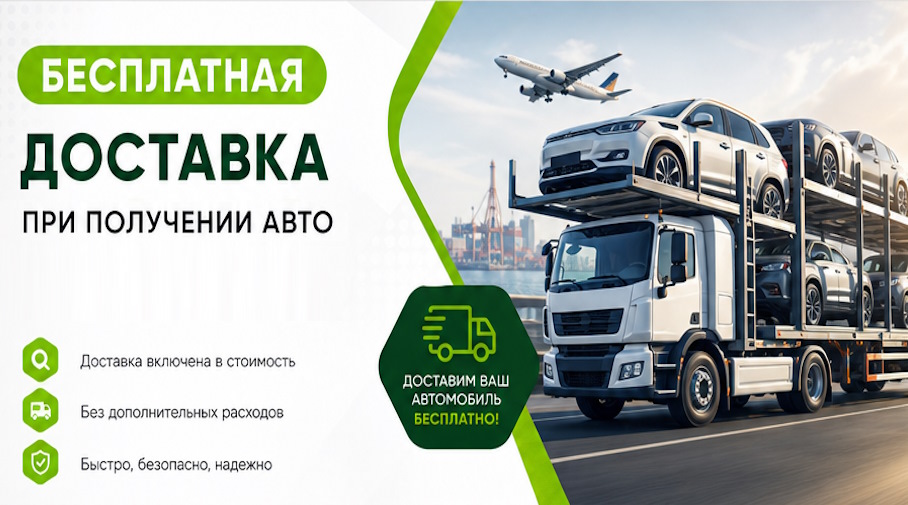 Акция! Бесплатная доставка по Большой Камне при получении авто
